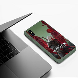 Чехол iPhone XS Max матовый The Witcher 5-летие, цвет: 3D-темно-зеленый — фото 2