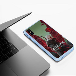 Чехол iPhone XS Max матовый The Witcher 5-летие, цвет: 3D-голубой — фото 2