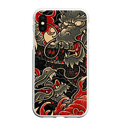 Чехол iPhone XS Max матовый Dsquared tatoo DRAGON