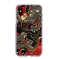 Чехол iPhone XS Max матовый Dsquared tatoo DRAGON