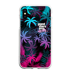 Чехол iPhone XS Max матовый GTA VICE CITY, цвет: 3D-белый