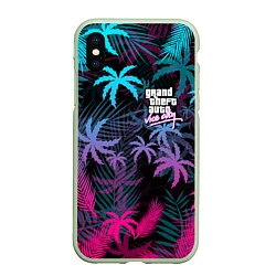 Чехол iPhone XS Max матовый GTA VICE CITY, цвет: 3D-салатовый