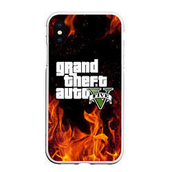 Чехол iPhone XS Max матовый GTA 5, цвет: 3D-белый