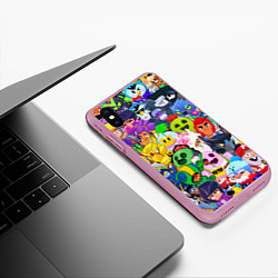 Чехол iPhone XS Max матовый BRAWL STARS ВСЕ БРАВЛЕРЫ, цвет: 3D-розовый — фото 2