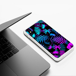 Чехол iPhone XS Max матовый ТРОПИЧЕСКИЕ ПАЛЬМЫ, цвет: 3D-белый — фото 2