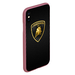 Чехол iPhone XS Max матовый Lamborghini Z, цвет: 3D-малиновый — фото 2