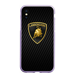 Чехол iPhone XS Max матовый Lamborghini Z, цвет: 3D-светло-сиреневый