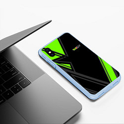 Чехол iPhone XS Max матовый Skoda RS Z, цвет: 3D-голубой — фото 2
