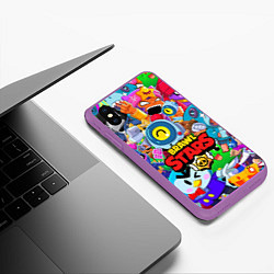 Чехол iPhone XS Max матовый BRAWL STARS NANI, цвет: 3D-фиолетовый — фото 2