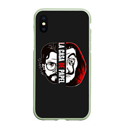 Чехол iPhone XS Max матовый La casa de papel, цвет: 3D-салатовый