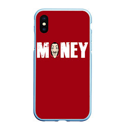 Чехол iPhone XS Max матовый Money, цвет: 3D-голубой
