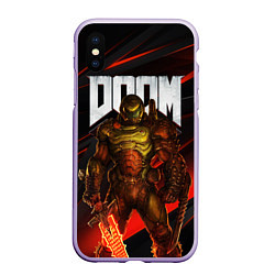 Чехол iPhone XS Max матовый DOOM ETERNAL, цвет: 3D-светло-сиреневый