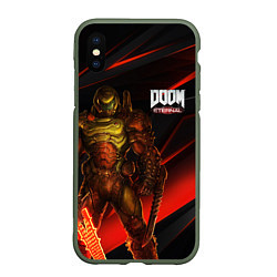 Чехол iPhone XS Max матовый DOOM ETERNAL, цвет: 3D-темно-зеленый