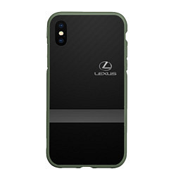 Чехол iPhone XS Max матовый LEXUS, цвет: 3D-темно-зеленый