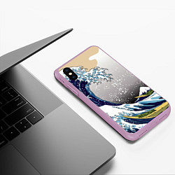 Чехол iPhone XS Max матовый The great wave off kanagawa, цвет: 3D-сиреневый — фото 2