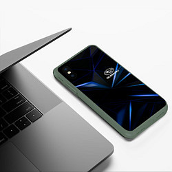 Чехол iPhone XS Max матовый SUBARU, цвет: 3D-темно-зеленый — фото 2