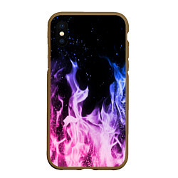 Чехол iPhone XS Max матовый НЕОНОВЫЙ ОГОНЬ