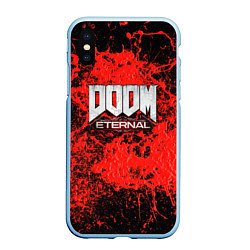 Чехол iPhone XS Max матовый Doom Eternal, цвет: 3D-голубой