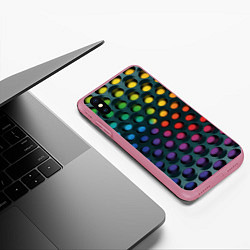 Чехол iPhone XS Max матовый 3Д спектр, цвет: 3D-малиновый — фото 2