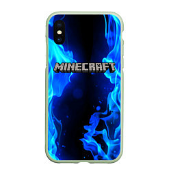 Чехол iPhone XS Max матовый MINECRAFT, цвет: 3D-салатовый