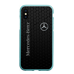 Чехол iPhone XS Max матовый MERCEDES-BENZ, цвет: 3D-мятный