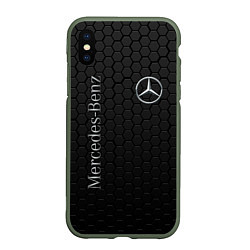 Чехол iPhone XS Max матовый MERCEDES-BENZ, цвет: 3D-темно-зеленый