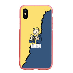 Чехол iPhone XS Max матовый Fallout logo boy