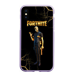 Чехол iPhone XS Max матовый Gold Midas Fortnite 2, цвет: 3D-светло-сиреневый