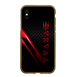 Чехол iPhone XS Max матовый The Witcher, цвет: 3D-коричневый