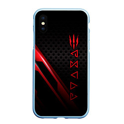 Чехол iPhone XS Max матовый The Witcher, цвет: 3D-голубой