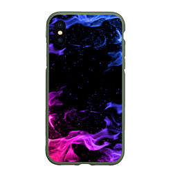 Чехол iPhone XS Max матовый ОГОНЬ НЕОН