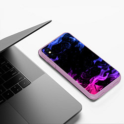 Чехол iPhone XS Max матовый ОГОНЬ НЕОН, цвет: 3D-сиреневый — фото 2