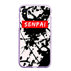 Чехол iPhone XS Max матовый SENPAI, цвет: 3D-сиреневый