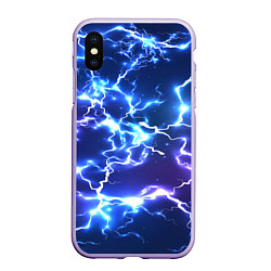 Чехол iPhone XS Max матовый СВЕТЯЩИЕСЯ МОЛНИИ