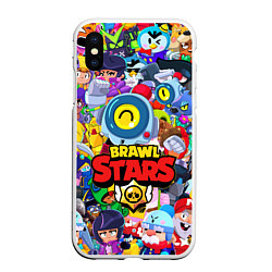 Чехол iPhone XS Max матовый BRAWL STARS NANI, цвет: 3D-белый