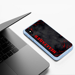 Чехол iPhone XS Max матовый Helltaker Logo Z, цвет: 3D-голубой — фото 2