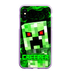 Чехол iPhone XS Max матовый MINECRAFT CREEPER