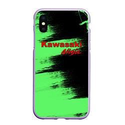 Чехол iPhone XS Max матовый Kawasaki, цвет: 3D-светло-сиреневый