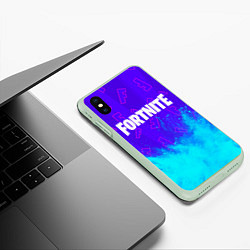 Чехол iPhone XS Max матовый FORTNITE ФОРТНАЙТ, цвет: 3D-салатовый — фото 2