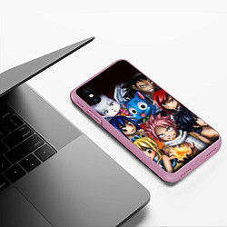 Чехол iPhone XS Max матовый FAIRY TAIL ХВОСТ ФЕИ, цвет: 3D-розовый — фото 2