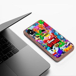 Чехол iPhone XS Max матовый БРАВЛ СТАРС СПРАУТ SPROUT, цвет: 3D-коричневый — фото 2