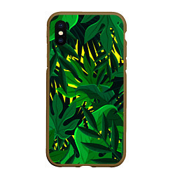 Чехол iPhone XS Max матовый В джунглях, цвет: 3D-коричневый