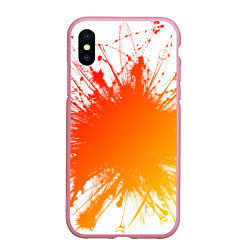 Чехол iPhone XS Max матовый Клякса, цвет: 3D-розовый