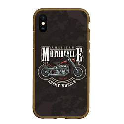 Чехол iPhone XS Max матовый American Motorcycle Z, цвет: 3D-коричневый