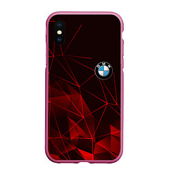 Чехол iPhone XS Max матовый BMW, цвет: 3D-малиновый