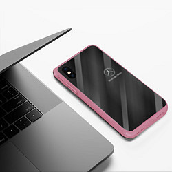 Чехол iPhone XS Max матовый MERCEDES, цвет: 3D-малиновый — фото 2