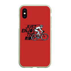 Чехол iPhone XS Max матовый Just Enjoy the Ride Z, цвет: 3D-салатовый