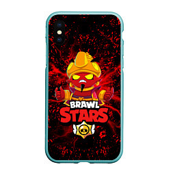 Чехол iPhone XS Max матовый BRAWL STARS EVIL GENE, цвет: 3D-мятный