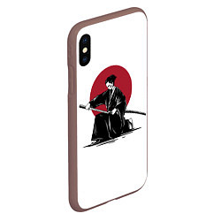 Чехол iPhone XS Max матовый Японский самурай Z, цвет: 3D-коричневый — фото 2