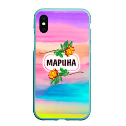 Чехол iPhone XS Max матовый Марина, цвет: 3D-мятный